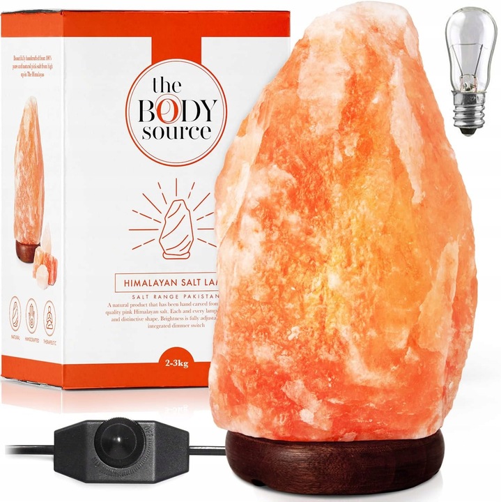Lampa cu sare de himalaya naturala, The body Source, pentru alergii si astm, 3 kg