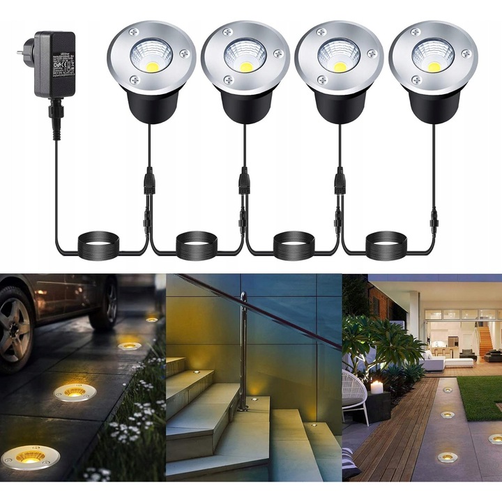 Spoturi LED incorporabile, IP67, 12V, 280 lm, 8 m, pentru exterior