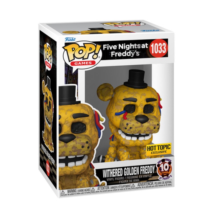 Figurina de colectie Funko POP! - Freddy withered auriu #1033, 9-10 cm