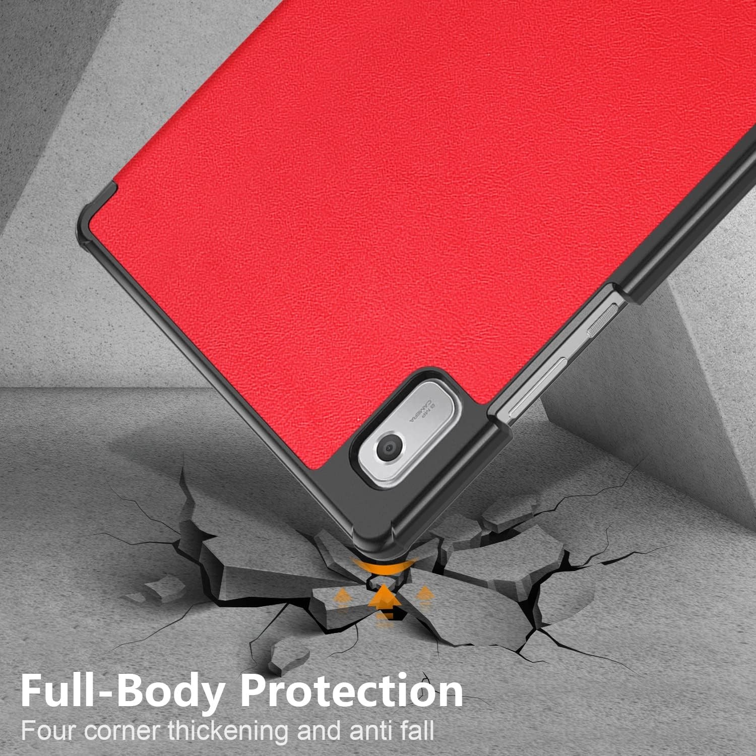 Husa pentru Samsung Galaxy Tab S11(2025), Sigloo, Slim, Smart Cover, Trifold, 11", Red