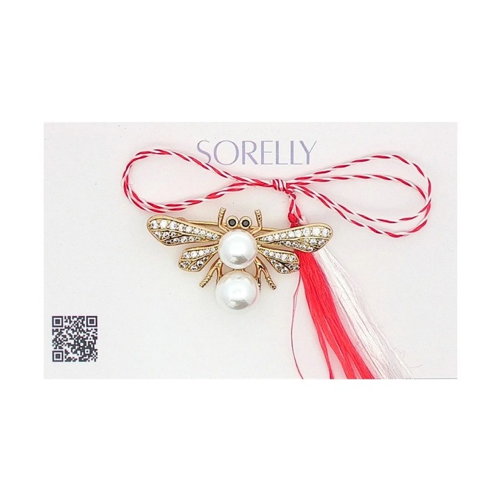 Martisor Brosa Placata cu Aur 14k Albina