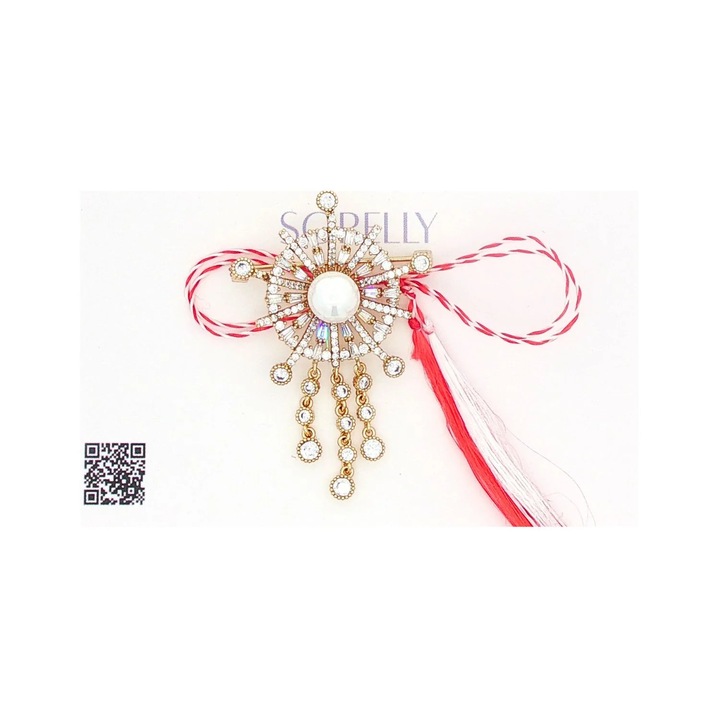 Martisor Brosa Placata cu Aur 14k Wheel of Wisdom