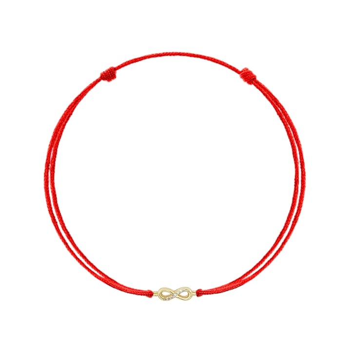 Brățară Argint Placata cu Aur, Sorelly, Snur, Infinit, Rosu