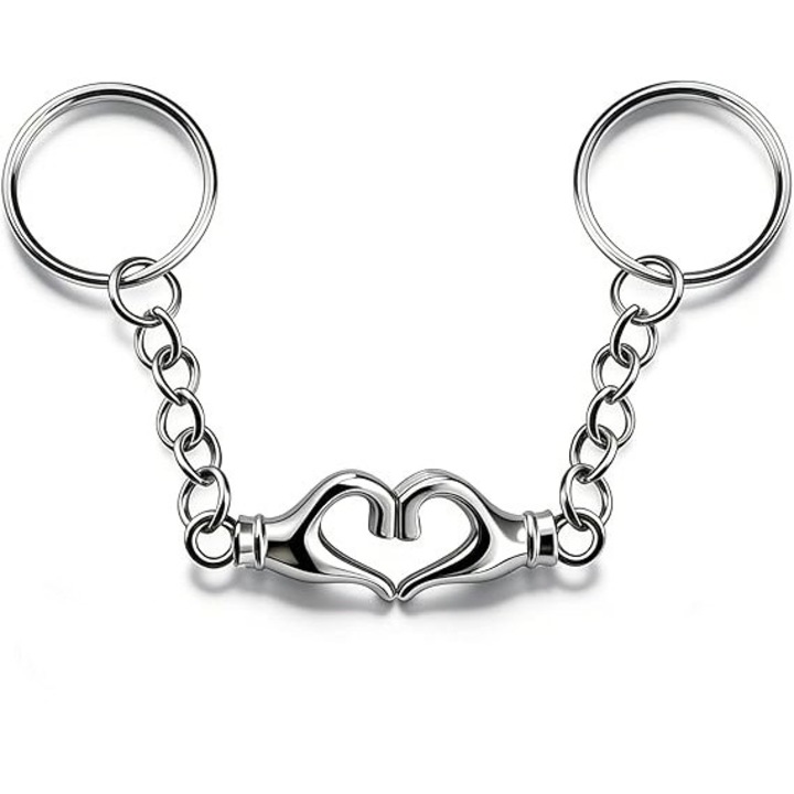 Kulcstartó szett, szív alakú kulcstartók, fém, romantikus design, kulcsokhoz és táskákhoz