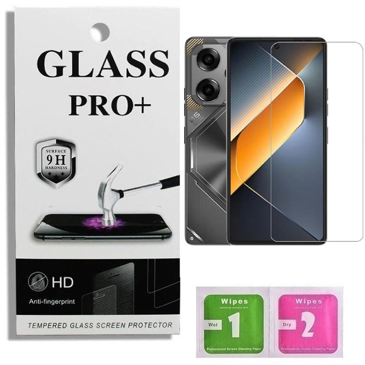 9D Измаел премиум защитно стъкло за Tecno Pova 6 Pro - Прозрачно