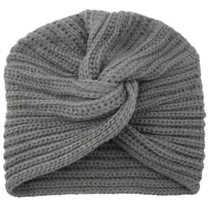 Caciula turban - Gri inchis