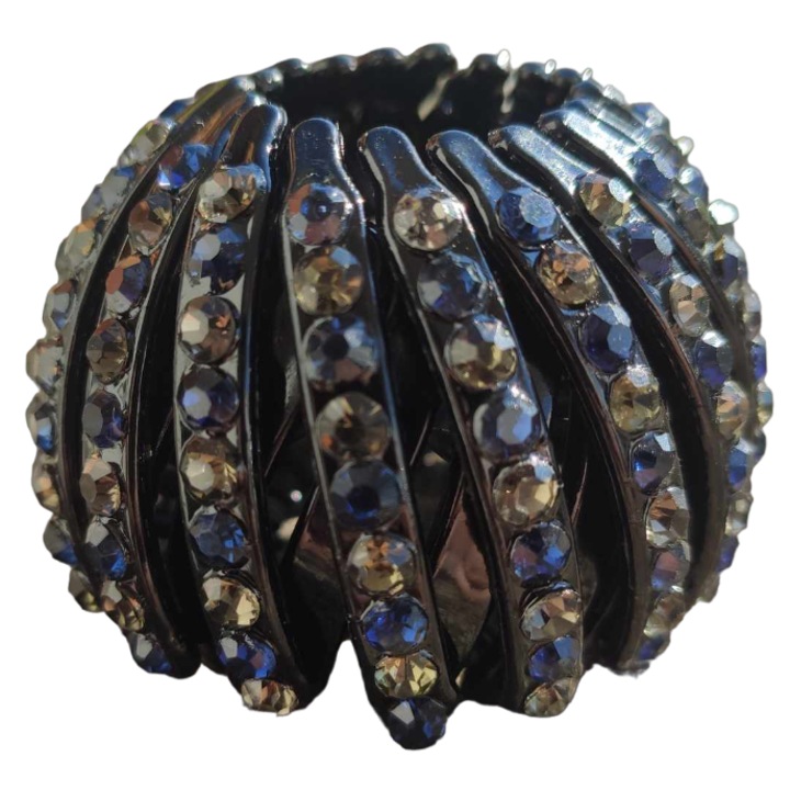 Agrafa pentru par EL-28203 - Albastra / Galbena