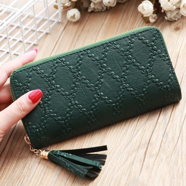 Портфейл с ромб - Зелен