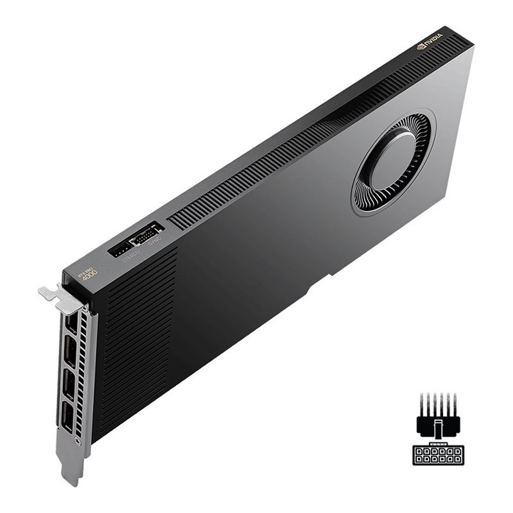 Placa video PNY RTX PRO 4000, 24GB, GDDR7, 256bit, 4xDisplayPort, negru