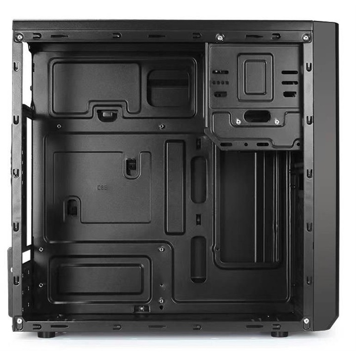 Carcasa microATX Gembird Fornax K400, 1x5,25", 2x3,5", 2x2,5", 2xUSB2.0, 2xUSB3.0, 1xUSB Type-C, neagra, 370x170x350mm