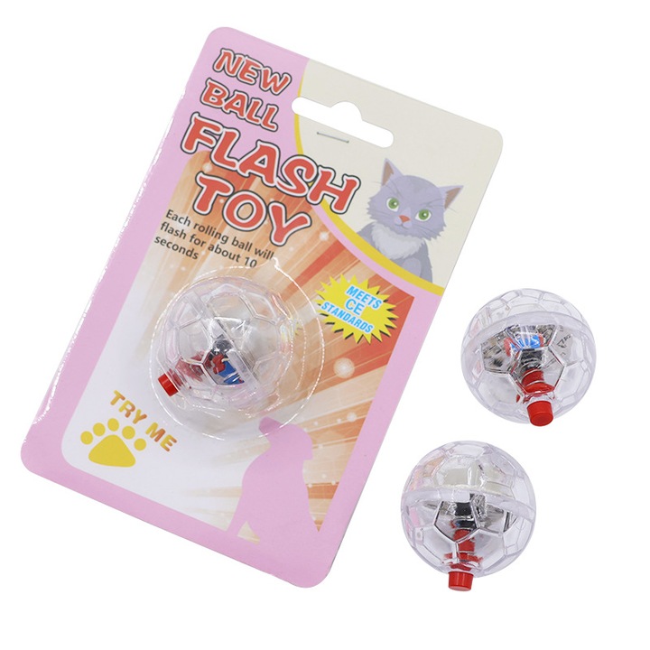 Interaktív macskajáték, RGB LED-es labda, ellenálló műanyag