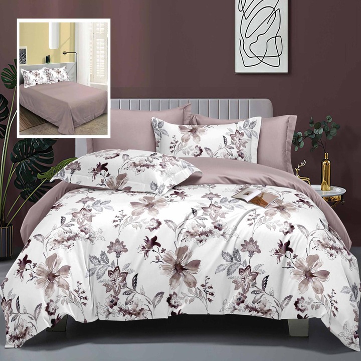 Lenjerie de pat Ralex Elegance 6 piese, bumbac/poliester, multicolor, 230x250cm