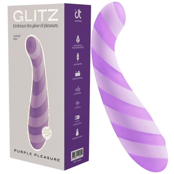 G-pont vibrátor, GLITZ, lila, Dreamtoys, vízálló, USB töltés