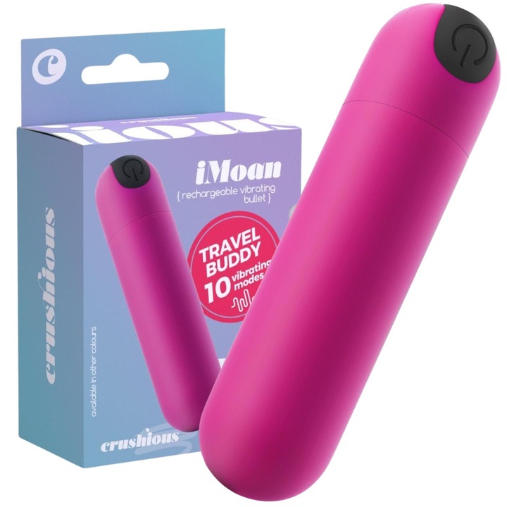 Golyóvibrátor, CRUSHIOUS IMOAN, rózsaszín, 7,6x2cm, vízálló, újratölthető