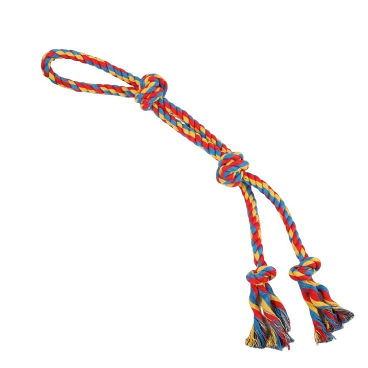 Jucarie pentru caini, 60 cm, bumbac/sisal, rezistent, pentru caini mari, multicolor