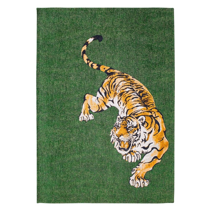Covor Louis De Poortere Pop Tiger, verde, 140x200cm, design modern, material poliester