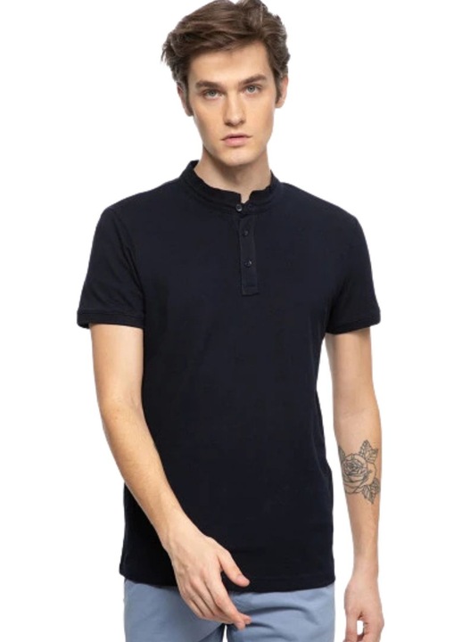 Férfi galléros póló Tom Tailor, pamut, kék, S INTL