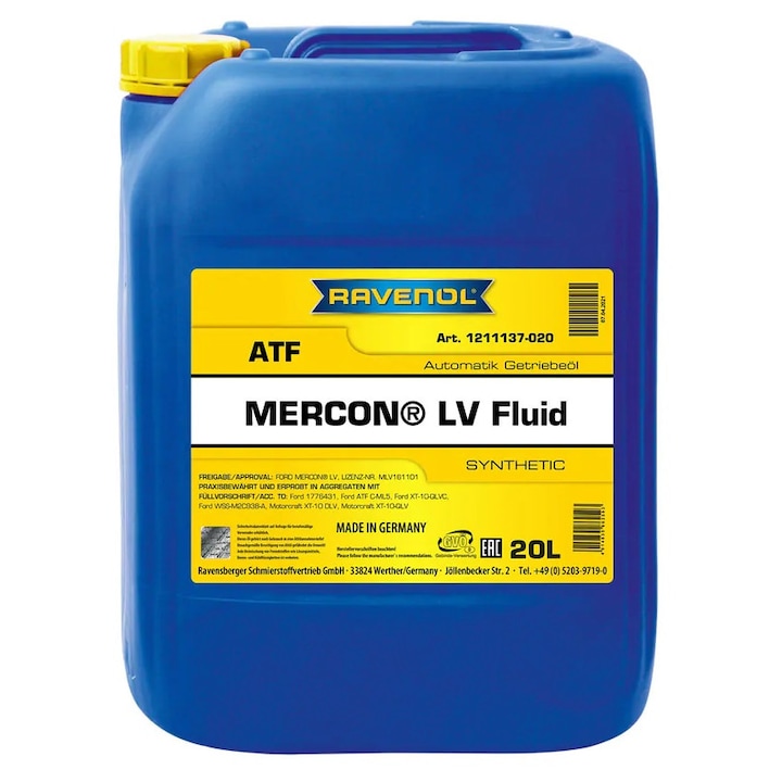 Масло за скоростна кутия, RAVENOL ATF Mercon LV, 20L