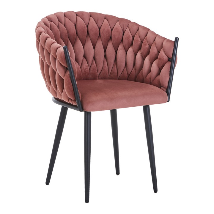 Fotoliu Vivian, roz prafuit, 61x55x80 cm