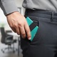 Тънък алуминиев портфейл за карти, банков кардхолдер, VOLAN®, RFID/NFC безконтактна защита за кредитни карти, за 6 карти, изскачащ държач за карти, 9.8 x 6.2 см, тюркоаз