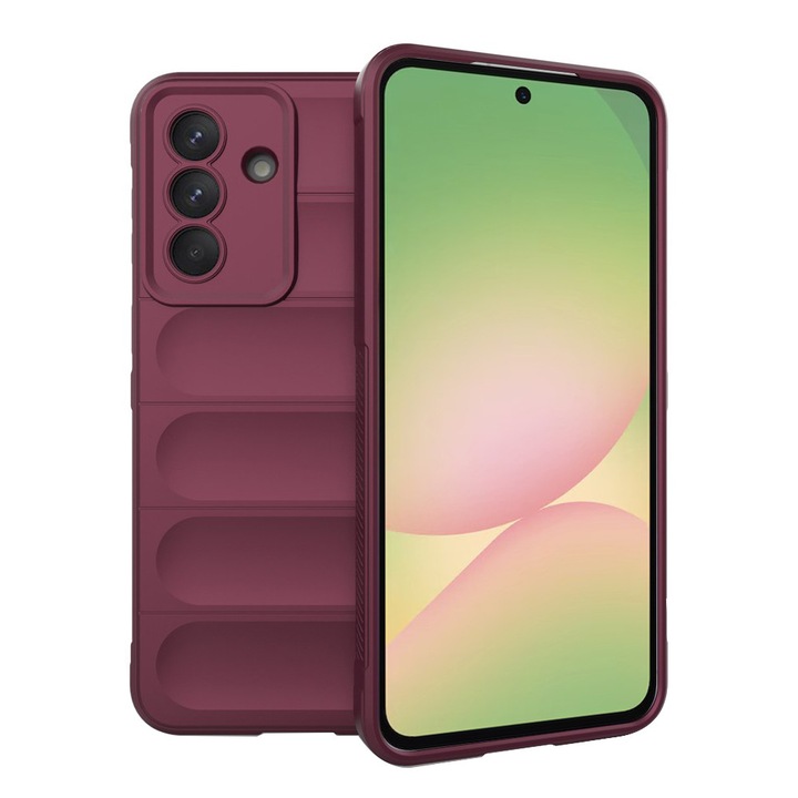 Husa pentru Samsung Galaxy A57 5G Liquid Silicone, Microfibre Lining, Non-Slip Airbag Design, bordo