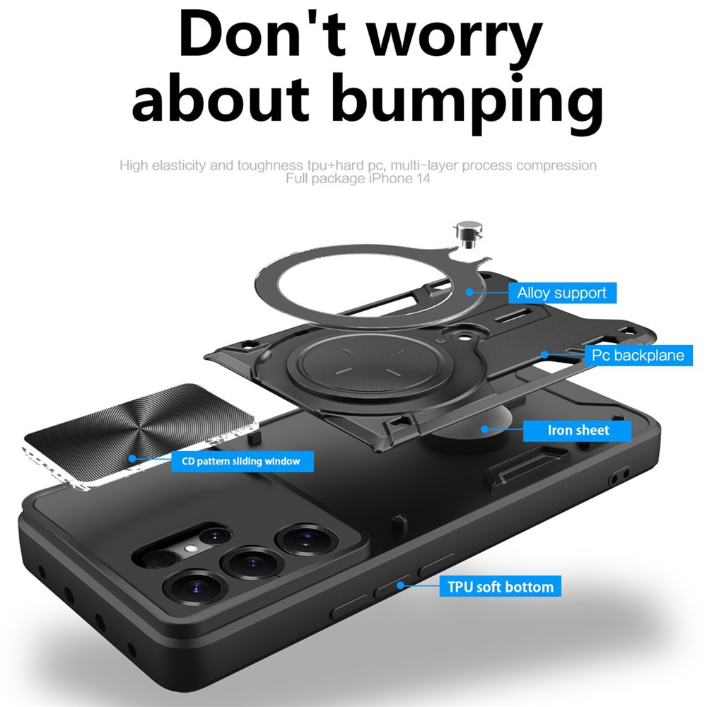 Husa pentru Samsung Galaxy S26 Ultra cu protectie pentru camera si suport magnetic integrat Ring Shockproof, rosu