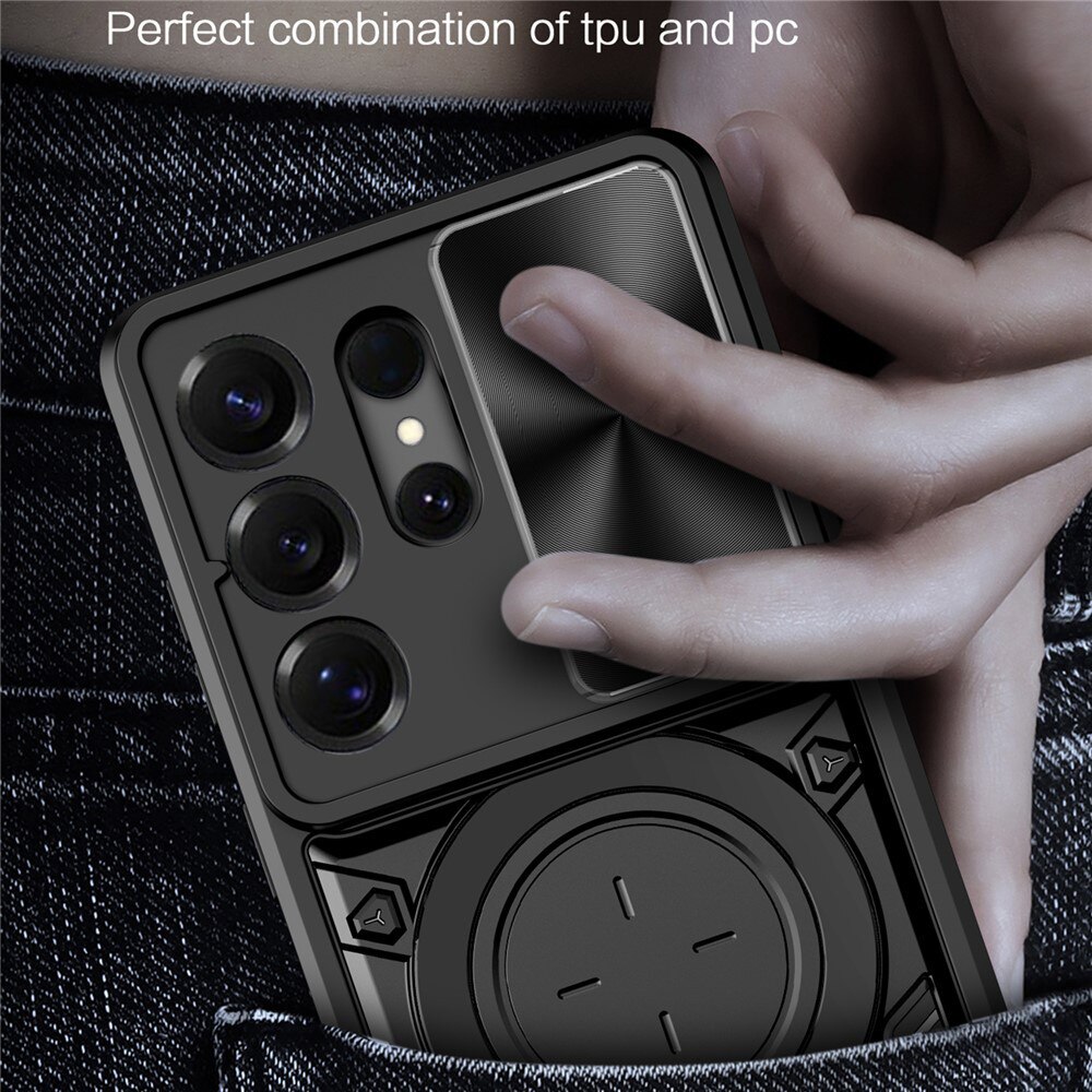 Husa pentru Samsung Galaxy S26 Ultra cu protectie pentru camera si suport magnetic integrat Ring Shockproof, rosu