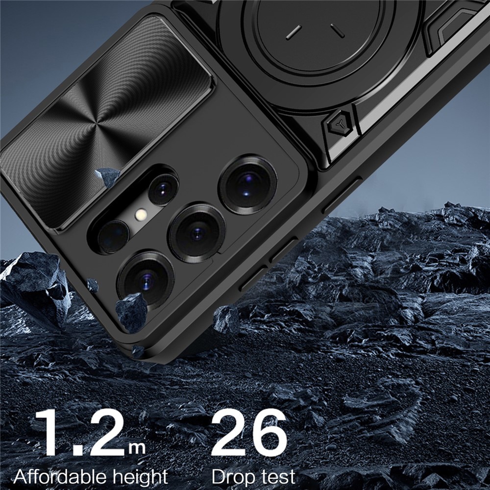 Husa pentru Samsung Galaxy S26 Ultra cu protectie pentru camera si suport magnetic integrat Ring Shockproof, rosu