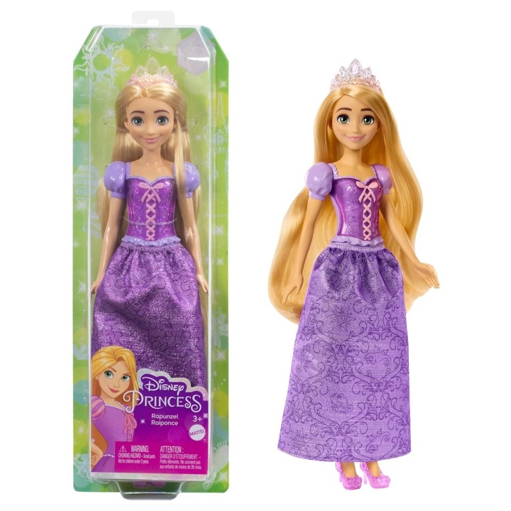Papusa Disney Princess Rapunzel, multicolor, 32.5x11x5cm