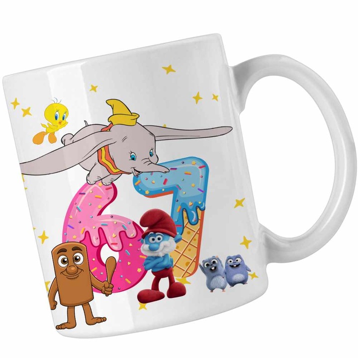 Cana Dumbo Six Seven Papa Strumf 67 Sase Sapte, alba, 330ml