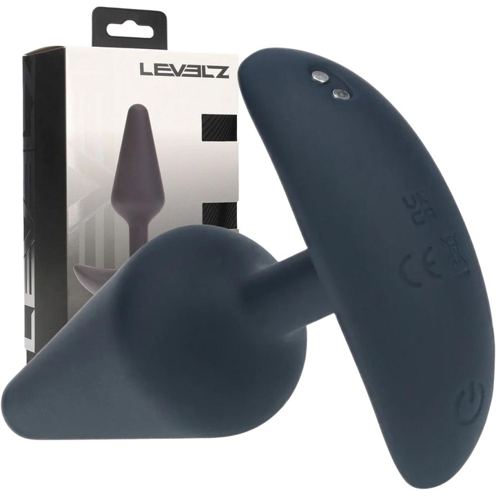 Klasszikus anál vibrátor dugó, szilikon, M, fekete, vízálló, 12,3x3,7cm