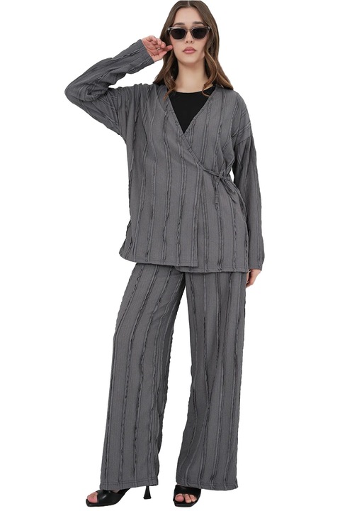 Compleu dama, Big Dart, Gri, Decolteu in V, 44-46 EU