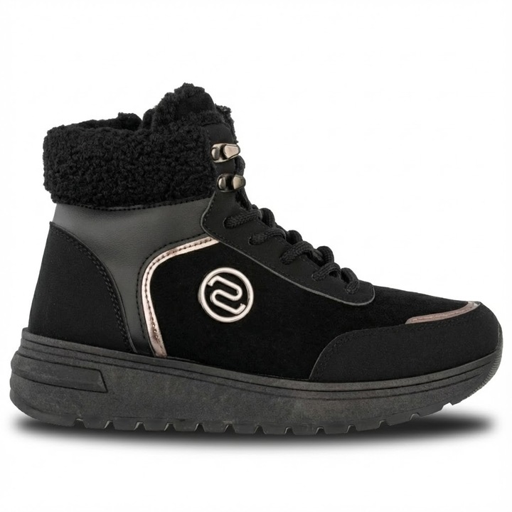 Ghete sport dama, Permani, piele ecologica, negre