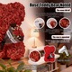Cadou ursulet de plus cu trandafir conservat, cadou de Ziua Mamei/Ziua Indragostitilor, cutie cadou din PVC, rosu, 1 bucata