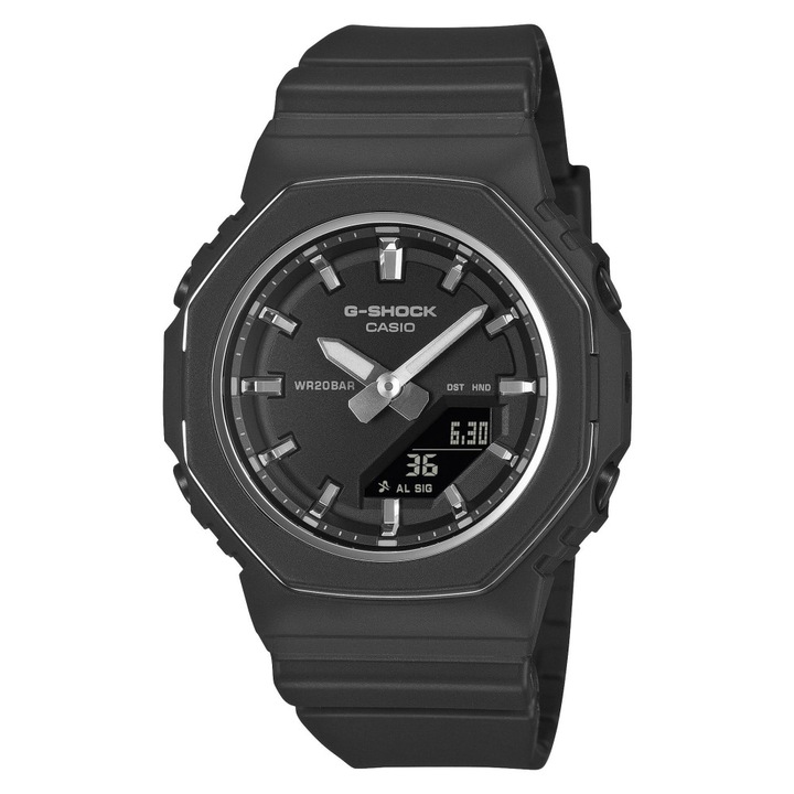 Ceas sportiv G-shock GMA-P2110-1A, negru, 40x11mm, curea din piele, rezistent la apa 200m