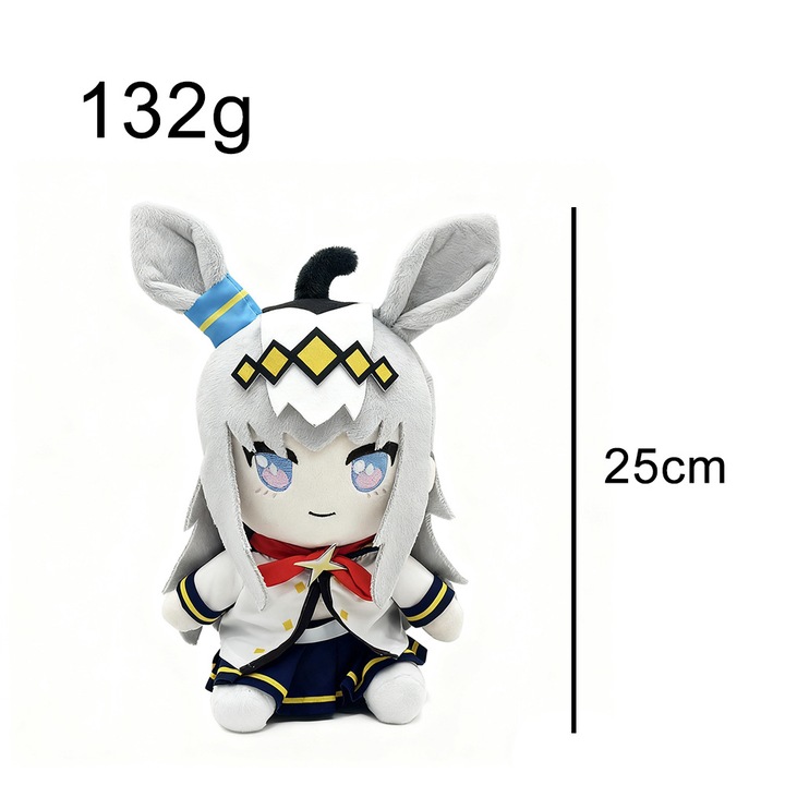 Плюшена играчка, Ума Мусуме, 30 см, сива, синя, комплект анимационни герои