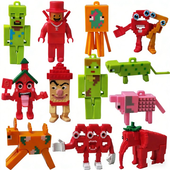 Figurine Brain Teaser, set de 5, personaje din jocuri, multicolor, 10x15cm