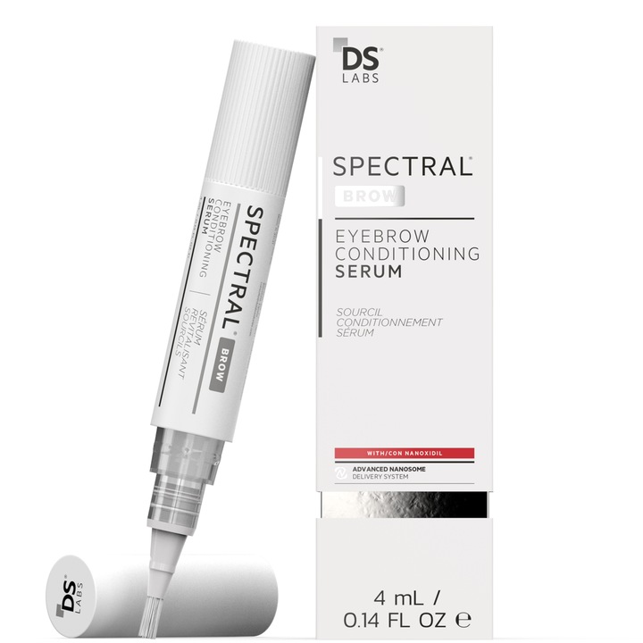 Ser pentru sprancene SPECTRAL.BROW DS Laboratories, stimuleaza cresterea, pentru sprâncene mai pline mai dense si mai inchise la culoare, 4 ml