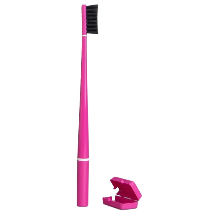 Periuta de dinti PIUMA Very Magenta, cu carbune activ pentru albire naturala, peri ultrafini, 1 buc