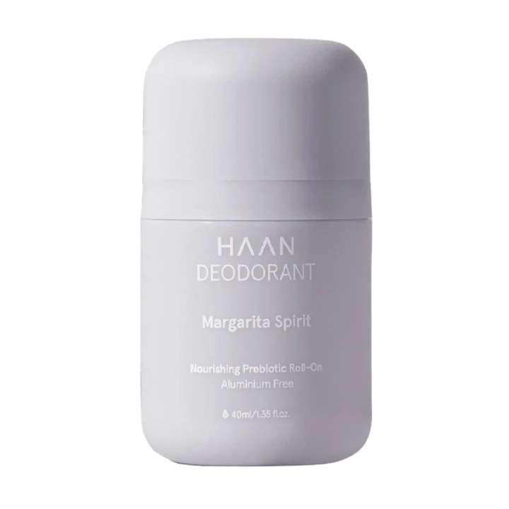 Deodorant roll-on Roll-On Margarita Spirit, HAAN, Protecție 24H , fara Aluminiu, conține 93% substanțe de origine naturala cu prebiotice, 40 ml