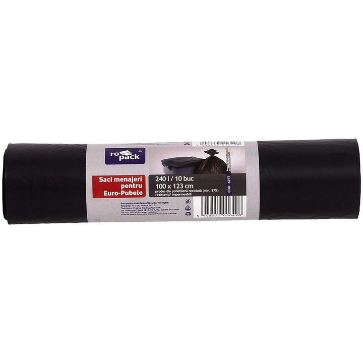 ROPACK Saci Menajeri LDPE Negru 240L 10 BUC