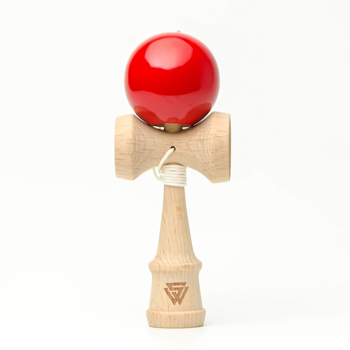 Mikro Kendama RoveZone, 9x3.5cm, piros, ügyességi és logikai játék