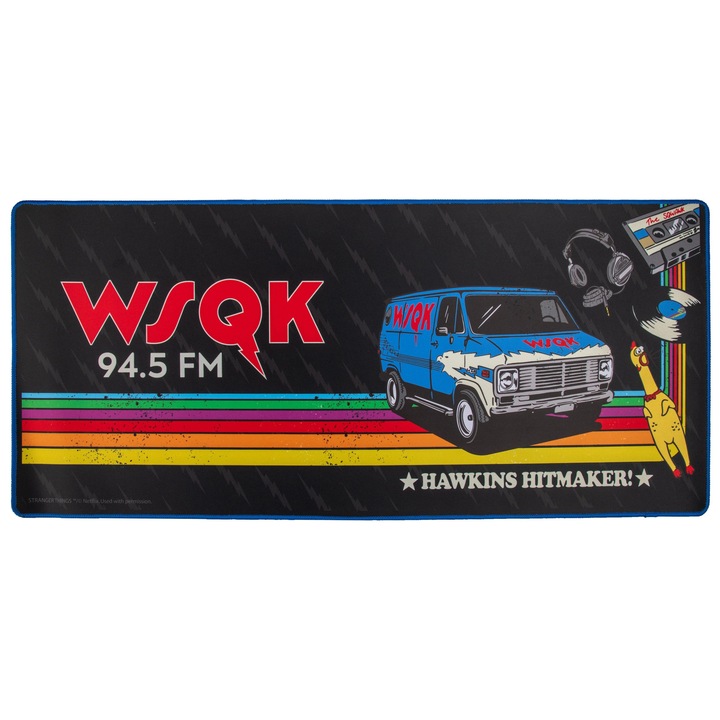 Stranger Things Mousepad WSQK Radio 80x35 cm