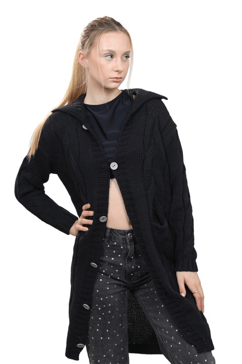Cardigan tricotat pentru femei, negru, XL, INT, XL