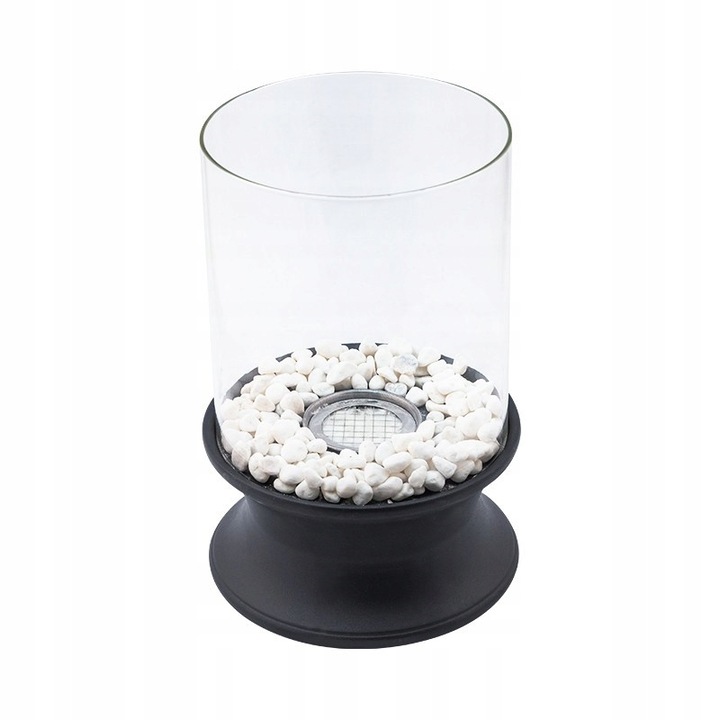 Semineu ecologic, Esschert Design, Marapi, rotund 20x20x30 cm, 3 kg, sticla de siguranta, flacara bez miros, creeaza un spatiu relaxant si primitor, calitate premium