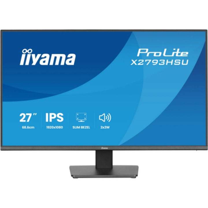 Monitor IPS LED Iiyama 27" X2793HSU-B1, Full HD 1920 x 1080, HDMI, DisplayPort, Boxe, 120 Hz, 1 ms Negru