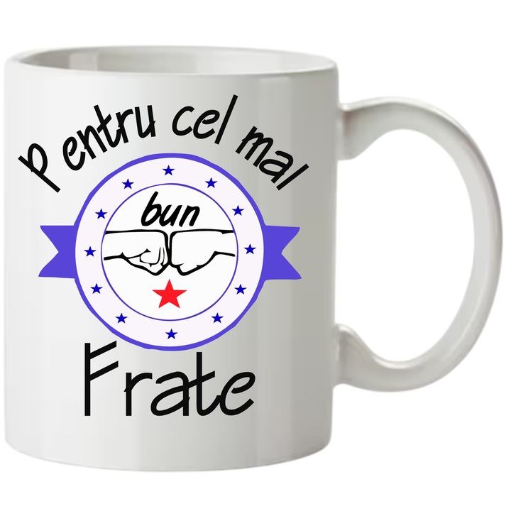 Cana personalizata Cel mai bun frate, ceramica, alb, 330 ml