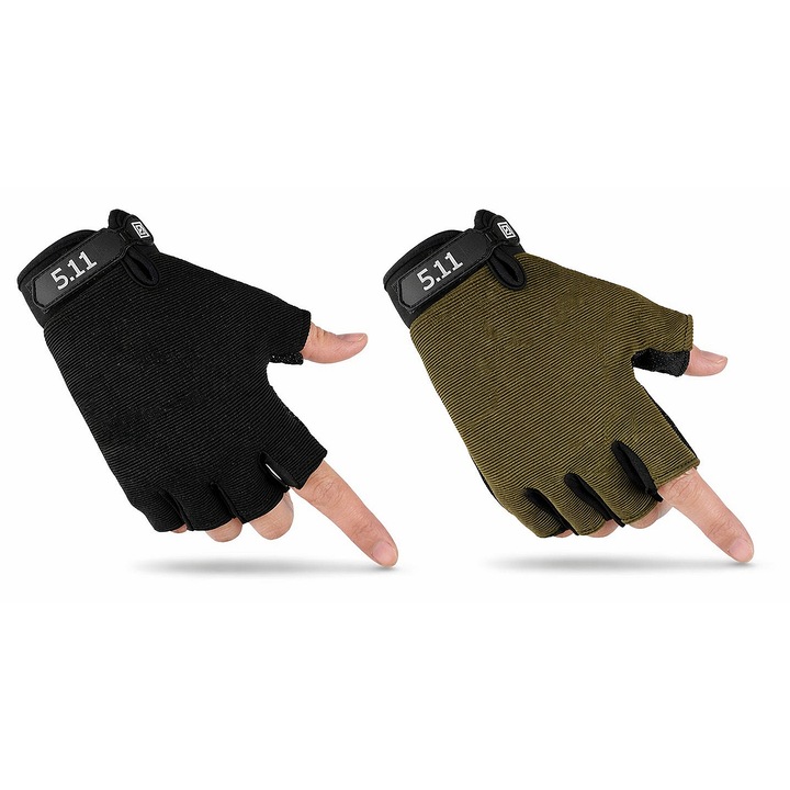 Mănuși tactice fără degete, fără protecții, Negru