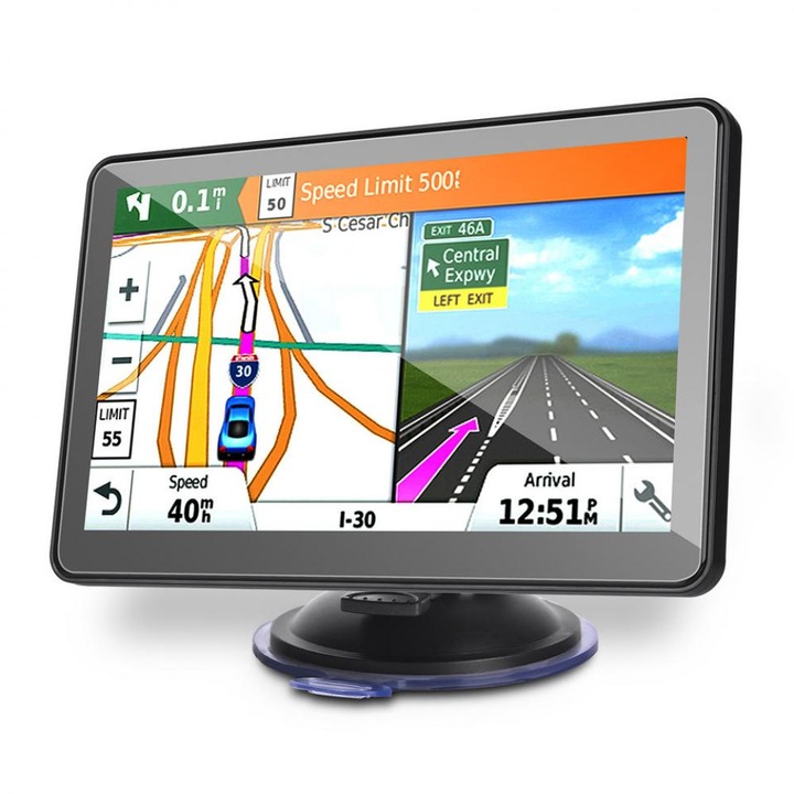 GPS Navigator 902, 9 hüvelykes érintőképernyővel, 16 GB memóriával, 256 MB gyorsítótárral, 800 x 480 pixeles felbontással, 2500 mAh akkumulátorkapacitással, IGO/Navitel térképekkel, Európa térkép + élettartamra szóló térképfrissítésekkel