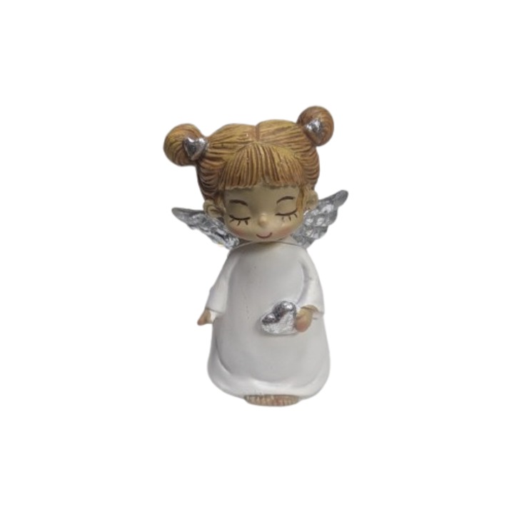Фигурка за сувенир, Stilvera, ангелче с сърце и звезда, полирезин, България